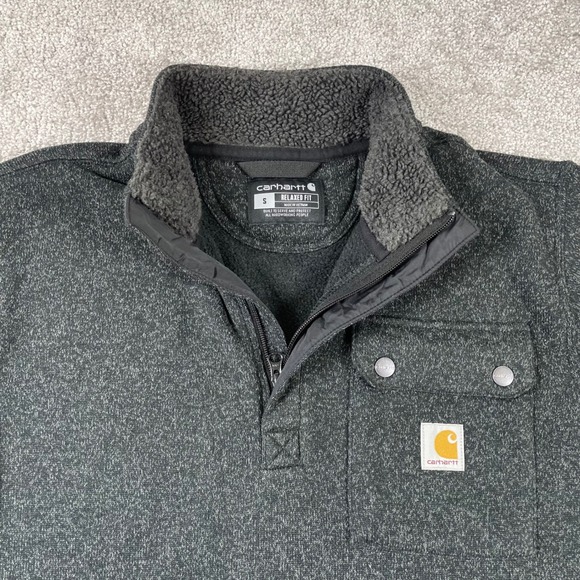 Carhartt Other - Carhartt 1/4 Zip Sweater Fleece Pullover Mens Small Relaxed Fit Midweight Pocket